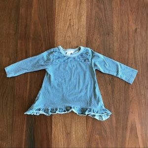 Naartjie Blue Striped Dress With Ruffles